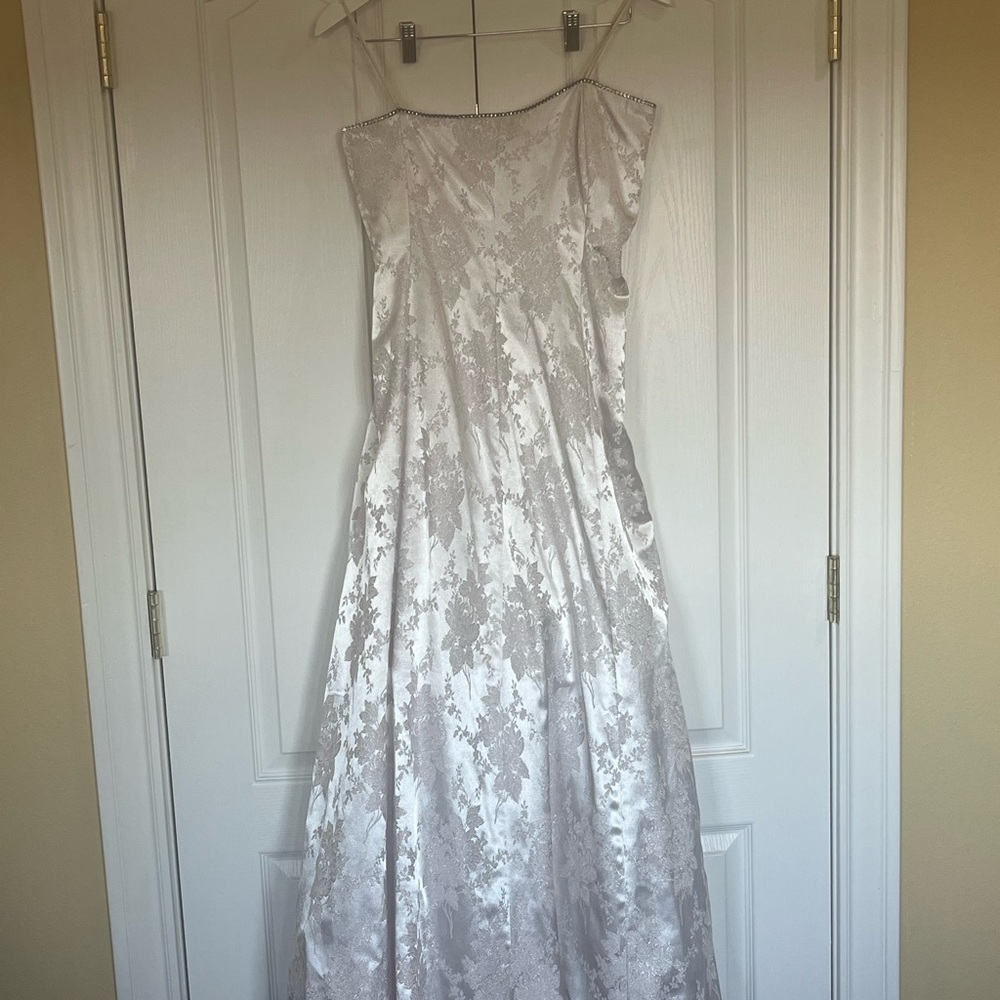 Vintage JUMP Apparel White and Silver Gown by Wendye Choitin